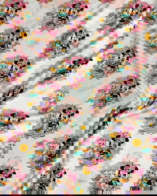 !imediat!Jerse subtire - de la 50x90cm - cu elastan, Minnie si Daisy, cod B2