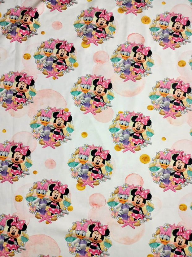 !imediat!Jerse subtire - de la 50x90cm - cu elastan, Minnie si Daisy, cod B2