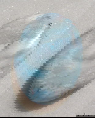 Cabochon MASIV din larimar cu incluziuni de cupru, cobalt si vanadiu (lucrat manual in INDIA) aprox 8x31x44.5 mm