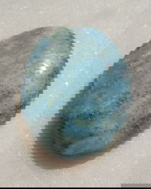 Cabochon MASIV din minereu brut de larimar cu incluziuni de cobalt si vanadiu (lucrat manual in INDIA) aprox 7x30x39 mm