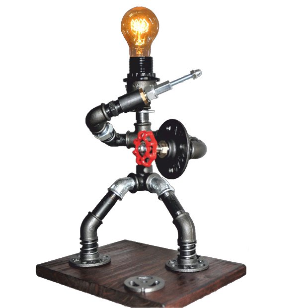 lampa gladiator steampunkdesigncj, lampa steampunk, corp de iluminat
