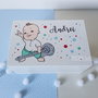 Cufar amintiri pictat manual personalizat cutie dar botez