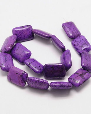 Margele dreptunghiulare Howlite