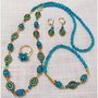 SET-TURQOISE ALBASTRU SI ACCESORII AURII