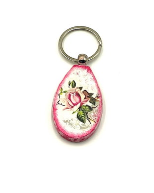 Breloc lemn model floral, 2523