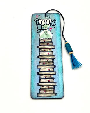 Semn de carte lucrat manual - so many books, so little time 2761