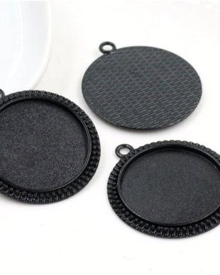 Baza de pandantiv cabochon negru