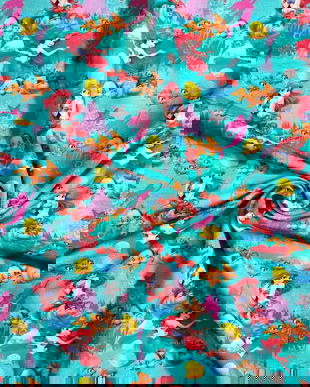 !imediat!Jerse buclat (french terry) - de la 54x90cm - elastic, Mica Sirena, Ariel, cod C2