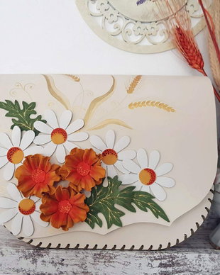 Geanta "Crossbody" handmade unicat- Summer Flowers