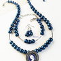 set perle bleumarin si camee