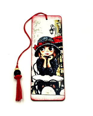 Semn de carte handmade, la masuta la terasa 2764