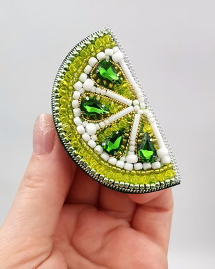 Broșă Felie - Lime