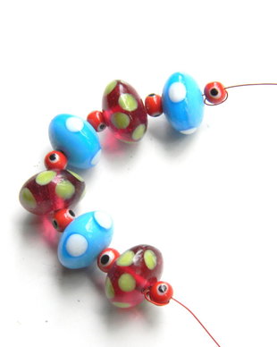 Margele sticla lampwork 6 buc. (STS)