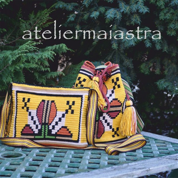 gentuta crosetata manual, ornamentata cu motivul popular din Moldova miez de nuca, handmade