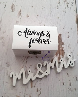 Cutie verighete Always and forever, cutie verighete mesaj, pernuta verighete, cutie verighete personalizata
