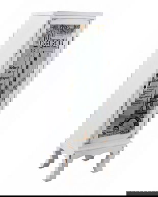 Vitrinuta turn din lemn alb antichizat