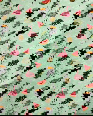 !imediat!Jerse buclat (french terry) - de la 54x90cm - elastic, Flamingo, cod C3