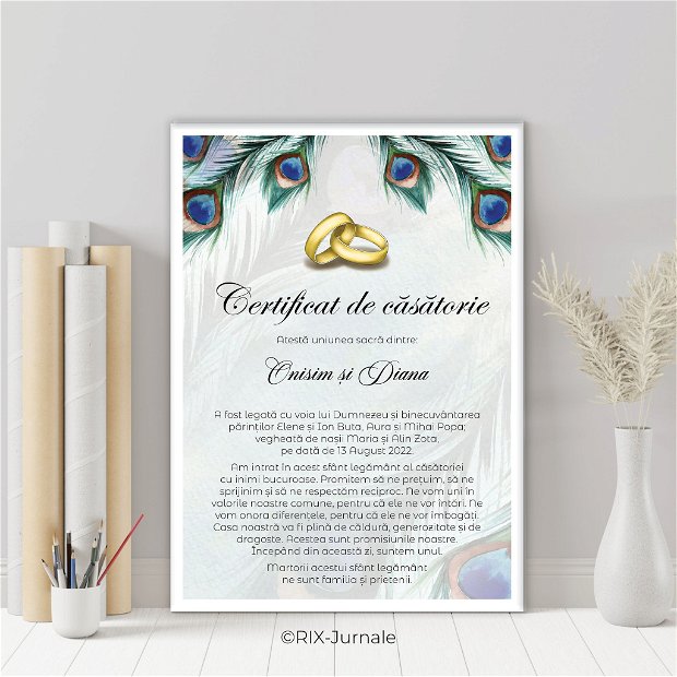 Certificat de căsătorie - Pene de păun