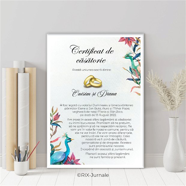 Certificat de căsătorie - Păuni