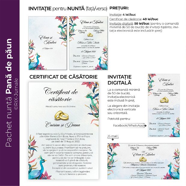 Certificat de căsătorie - Păuni