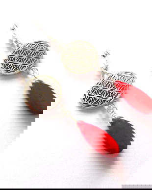 cercei howlite cu floarea vietii 40695