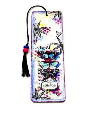 Semn de carte lucrat manual, sweet butterflies 2767