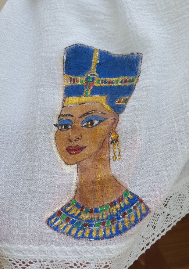 Rochie pictata cu Nefertiti