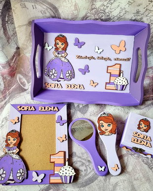 Set Mot / Turta 1 An - Personalizat in culorile si cu personajele dorite