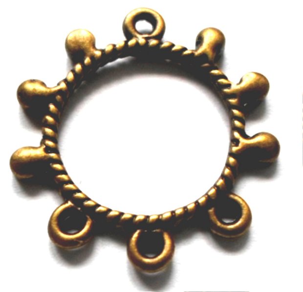 Link metalic cerc cu buline rama bronz