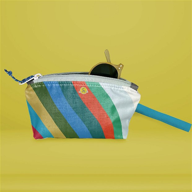 Husa Protectie Ochelari Handmade tip Etui cu Laveta inclusa, Abstract Avalansa de Culori, Multicolor, 18x12 cm
