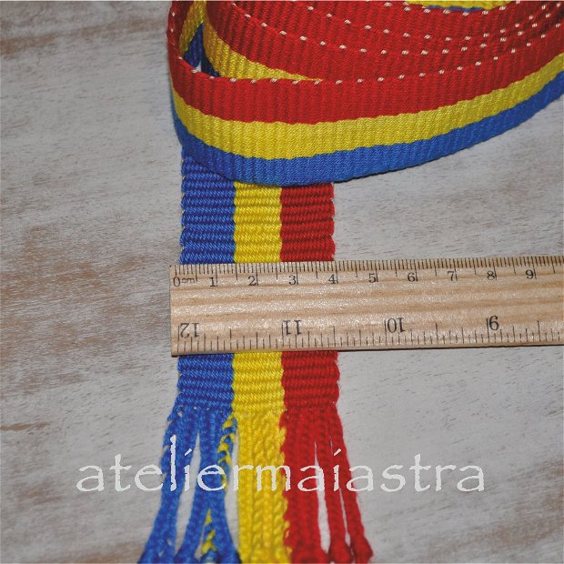 brau tricolor, brau tesut manual, brau tesut la razboi, curea handmade, cadou traditional