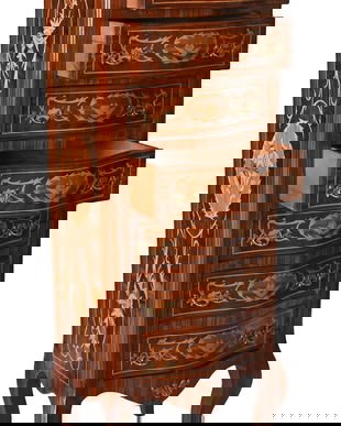 Comoda baroc din lemn masiv furniruit cu modele