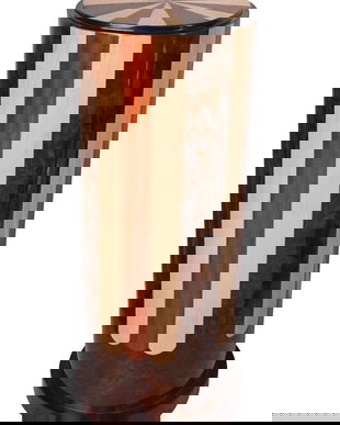 Postament Art Deco din lemn masiv furniruit cu model