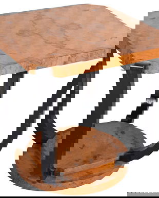 Masuta Art Deco din lemn masiv furniruit cu model