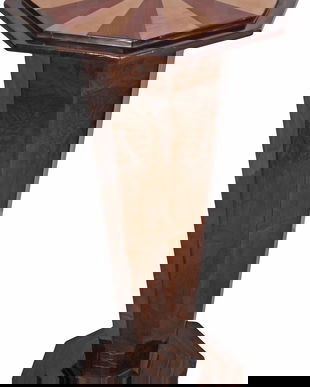 Postament Art Deco din lemn masiv furniruit cu model deosebit