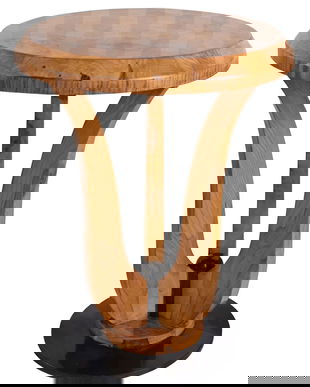 Masuta Art Deco din lemn masiv furniruit cu model