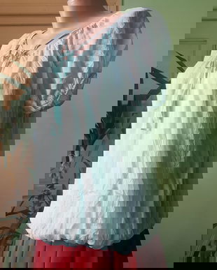 Matase naturala bleu-vert cu maiou propriu