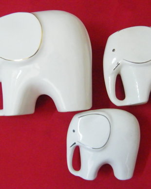 Set 3 elefanti portelan
