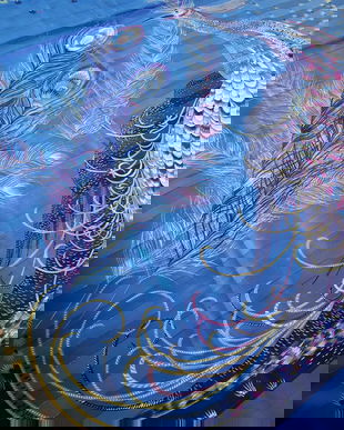 Esarfa OLGA GRECO, cu paun