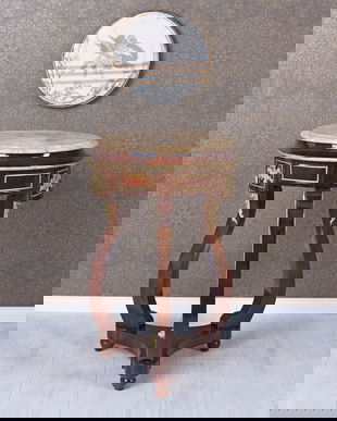 Masa din lemn masiv furniruit cu blat din marmura bej