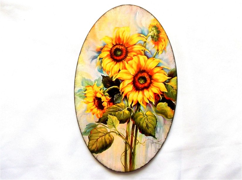 Tablou pe lemn cu floarea soarelui 40629