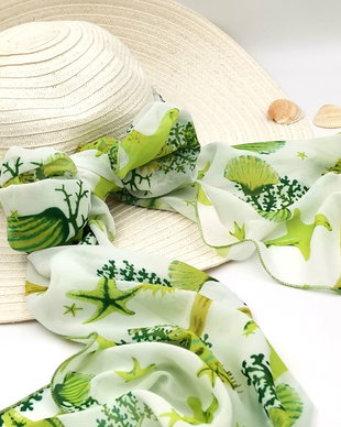 Eșarfa/cordon GREEN STARFISH - Colecția MINI