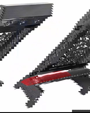 Banca de rugaciune din lemn masiv negru