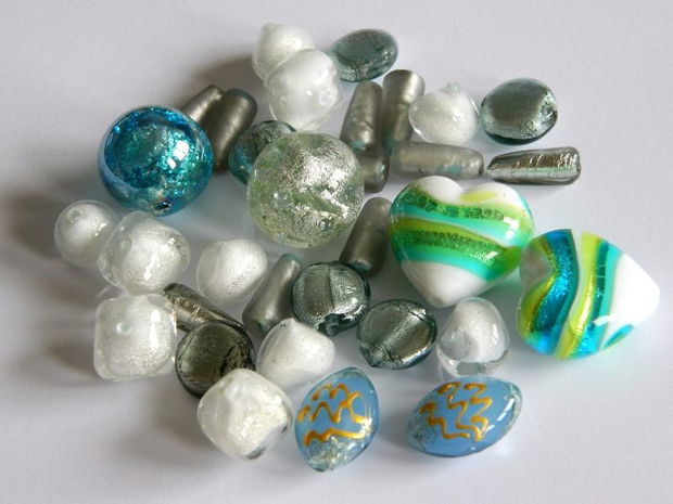 Mix margele Murano cal. a ll-a, Seafoam Aphrodite 100 g (cod 6124)