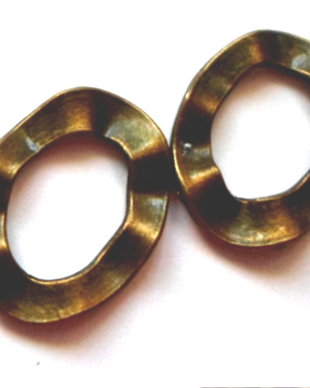 Link metalic oval rama ondulat bronz