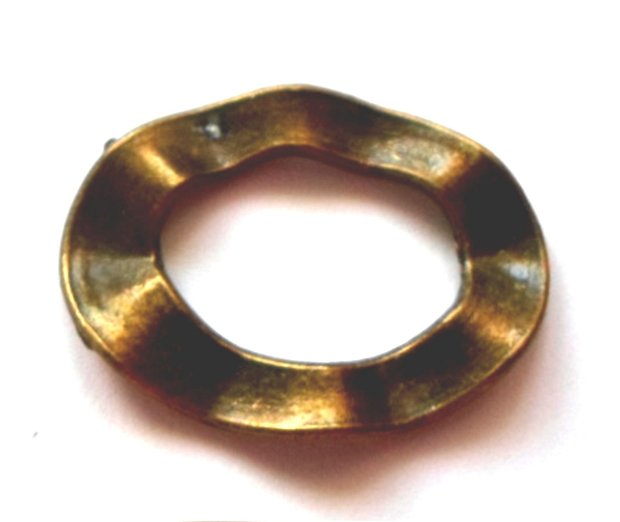Link metalic oval rama ondulat bronz