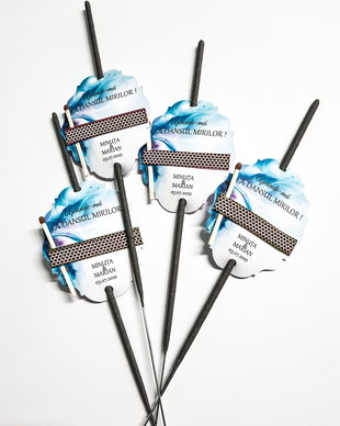 Artificii personalizate floare albastra