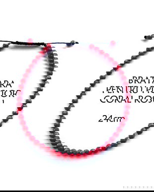 Anklet*Bratara pentru picior*CoralRosu*Bratara reglabila*Bratara Shamballa*Bratara glezna