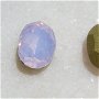 Cabochon oval din sticla - "pink opal" aprox 14x10 mm
