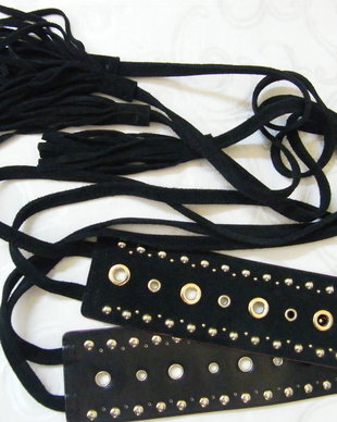 Cordon piele intoarsa negru
